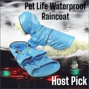 🐾HP🐾Pet Life Dog Baby Blue PVC Waterproof Adjustable Pet Raincoat Size Med NWT